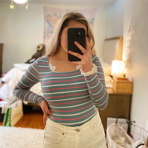 ☼ Boutique Bodysuit Striped Long Sleeve - Picture 2 of 6